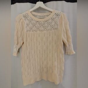 YAYA White Knit Sweater